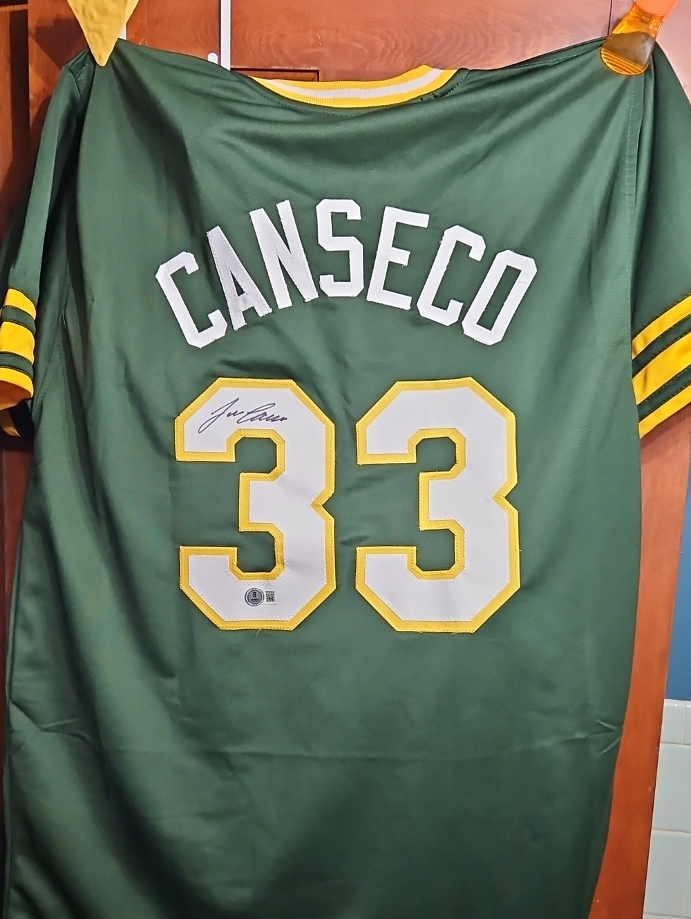 Men's Jose Canseco Oakland A's Signed (Verified By Beckett) Jersey #33